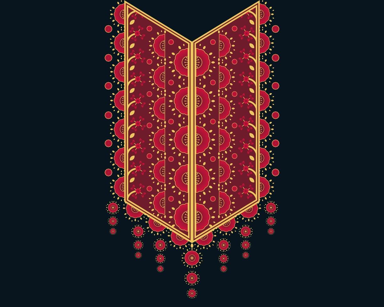 geometriska etniska orientaliska mönster. halsband broderi design för textil, mode kvinna, bakgrund, tapeter, kläder och förpackning. vektor illustration.