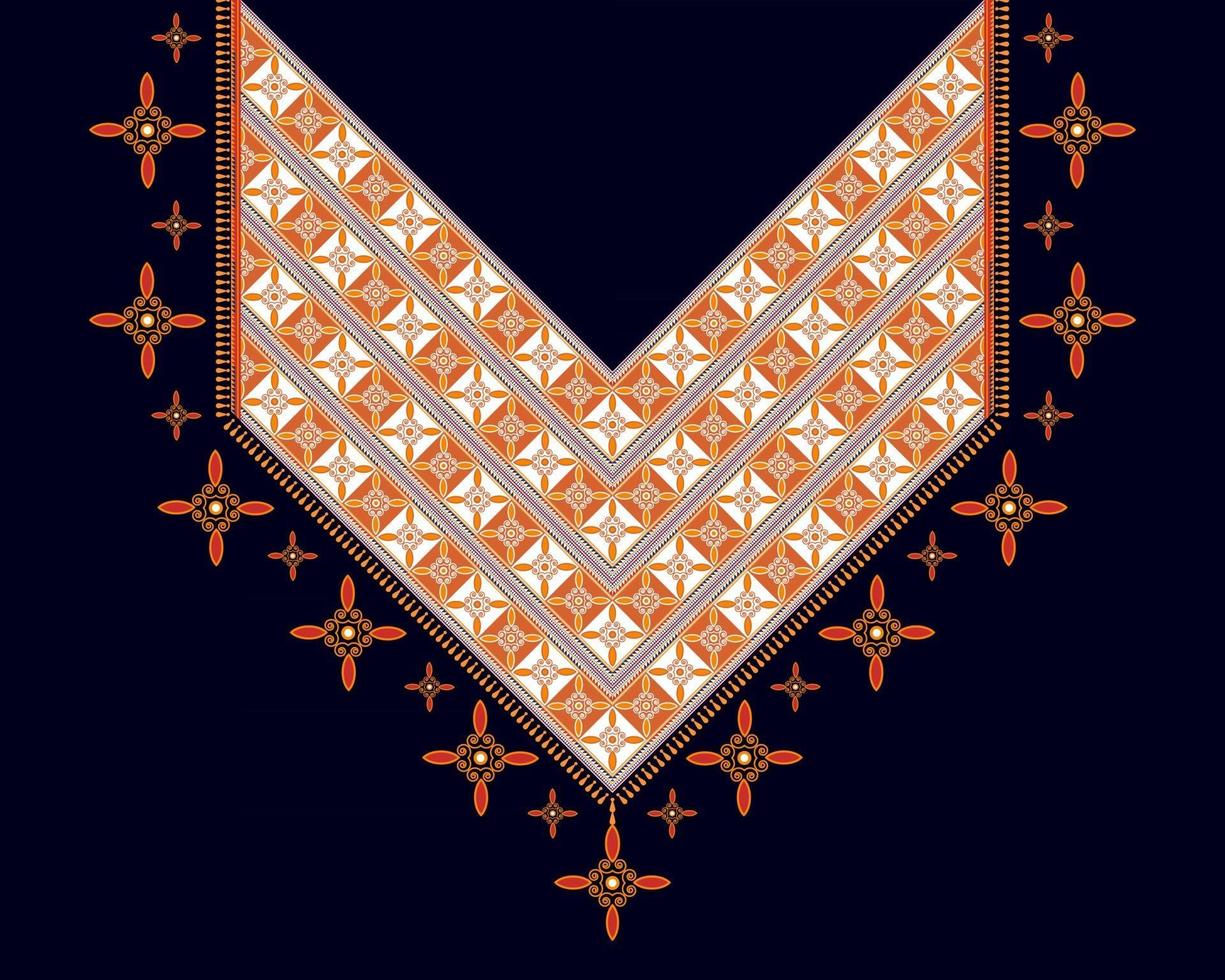 geometriska etniska orientaliska mönster. halsband broderi design för textil, mode kvinna, bakgrund, tapeter, kläder och förpackning. vektor illustration.