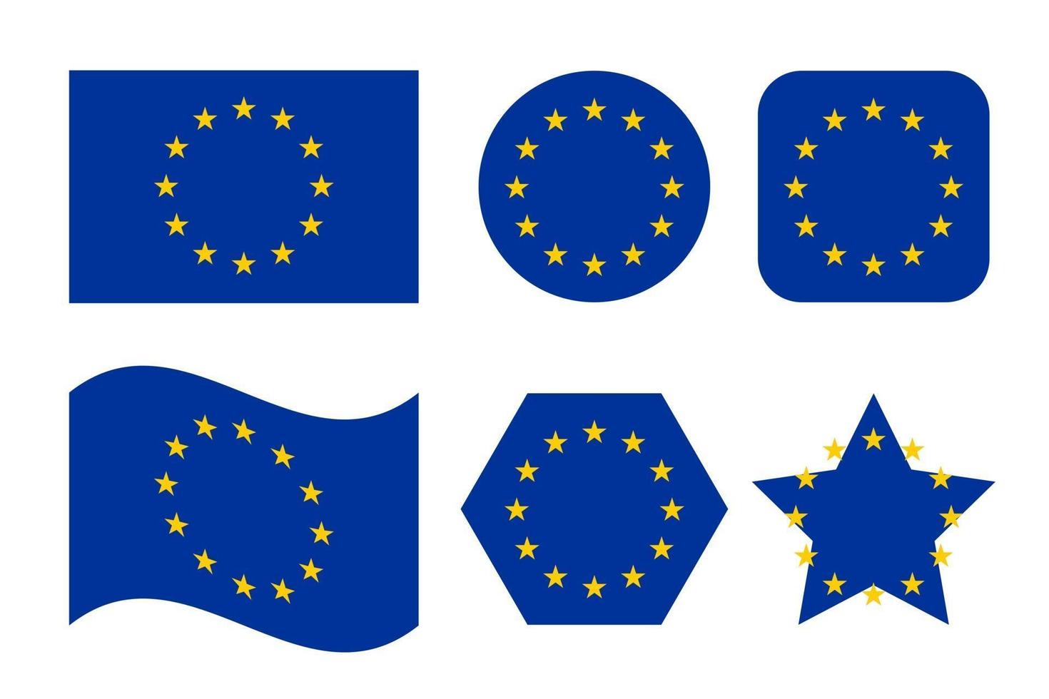 Europeiska unionens flagga med blå bakgrund och gula stjärnor vektor