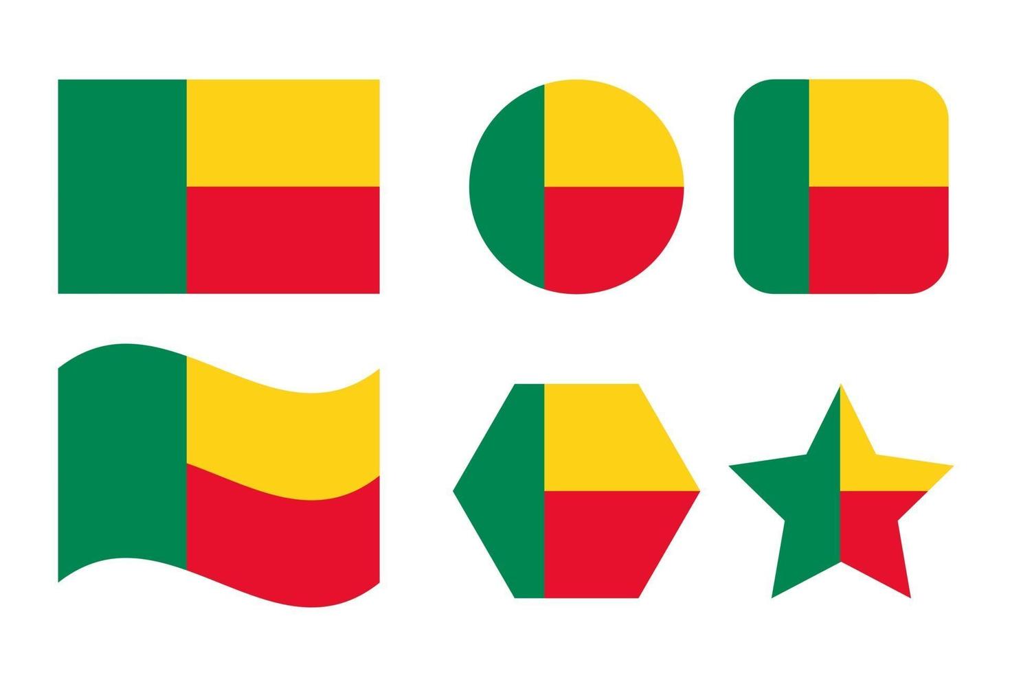 benin flagga enkel illustration för självständighetsdag eller val vektor