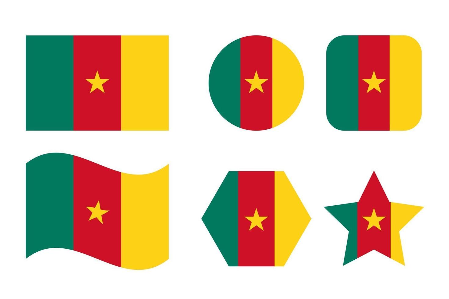 Kamerun-Flagge einfache Illustration für Unabhängigkeitstag oder Wahl vektor