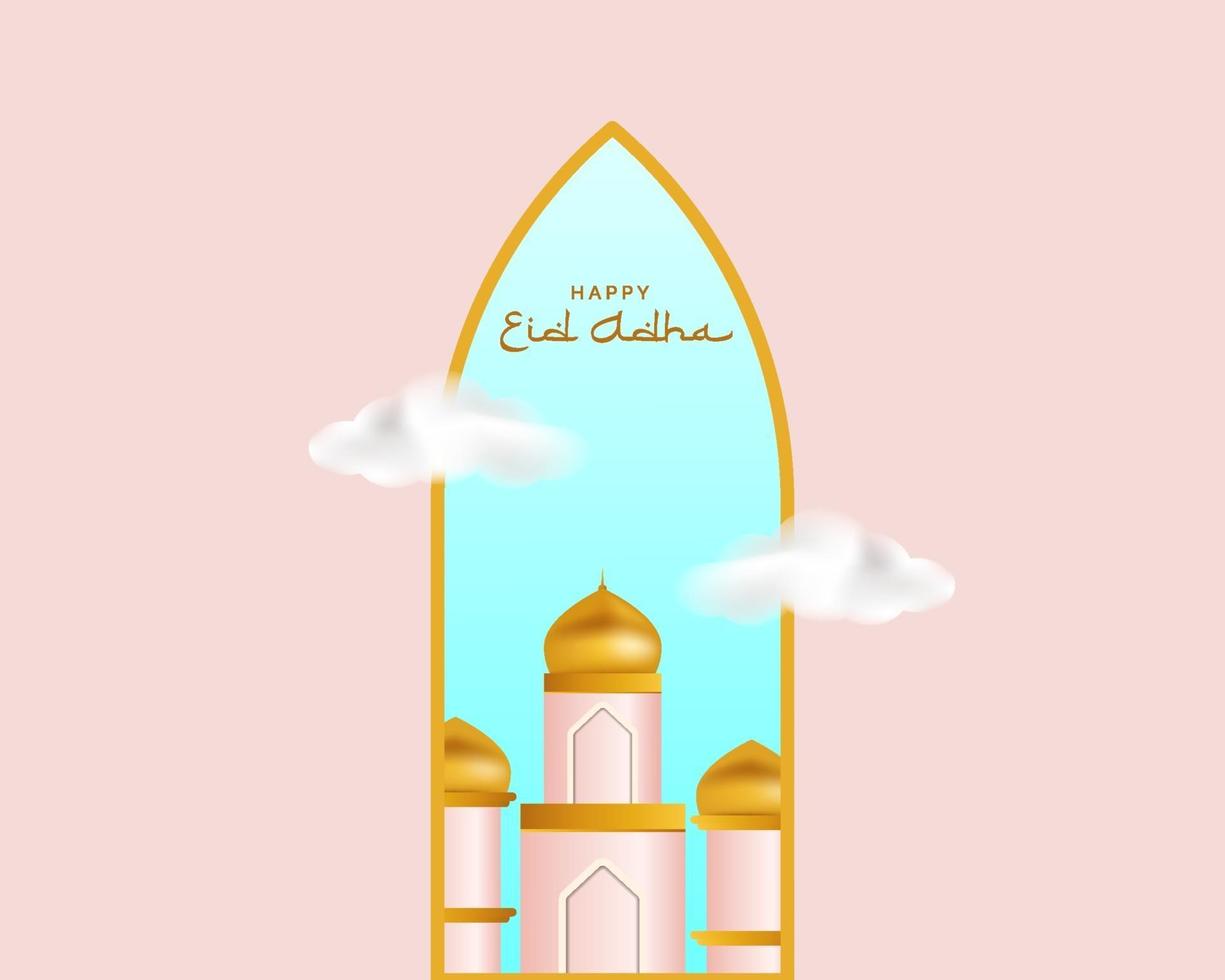 Hintergrund der islamischen Dekoration 3d mit arabischer Laterne der Moschee vektor