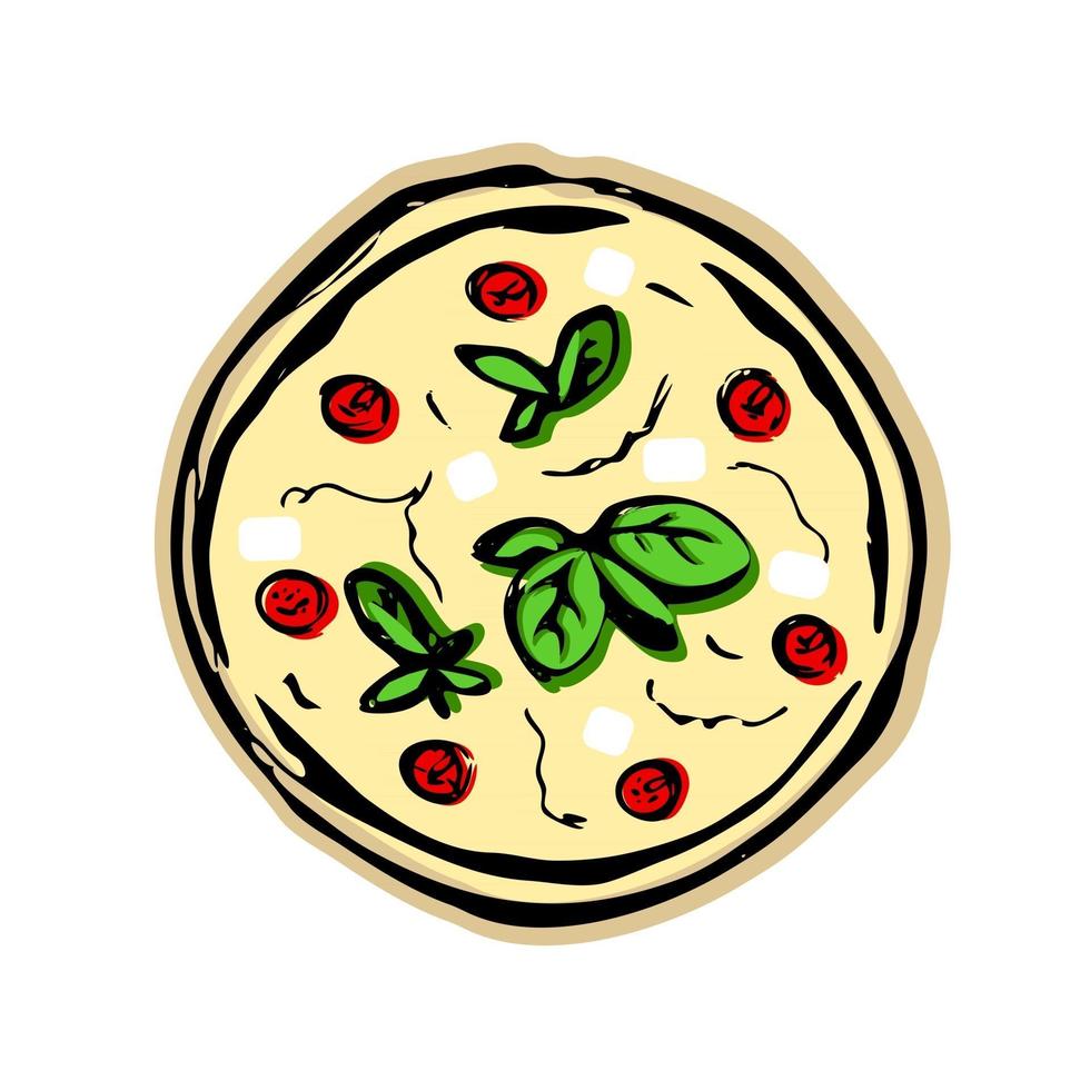 pizza på vit bakgrund vektor