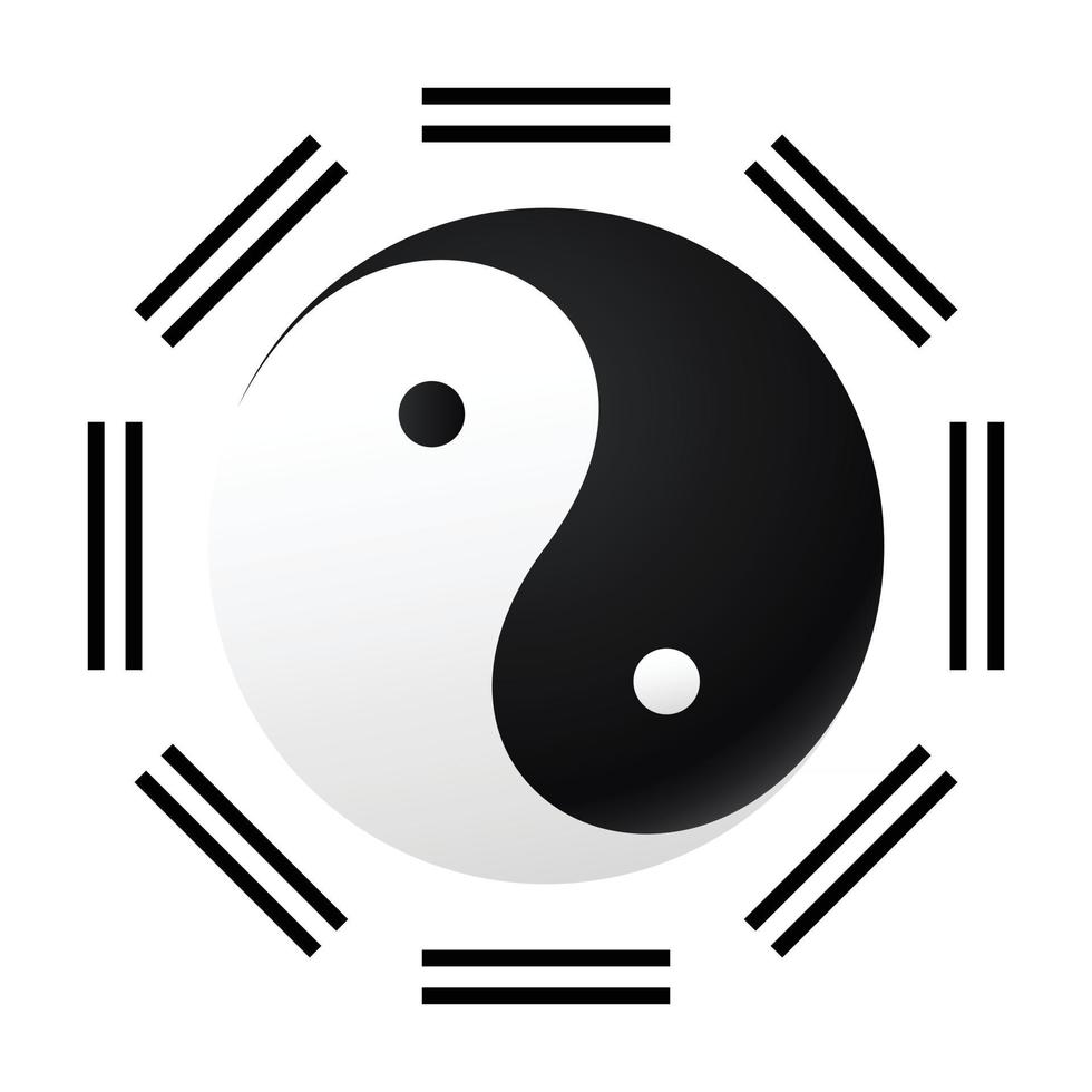 taijitu symbol svartvitt yin yang på en vit bakgrund vektor