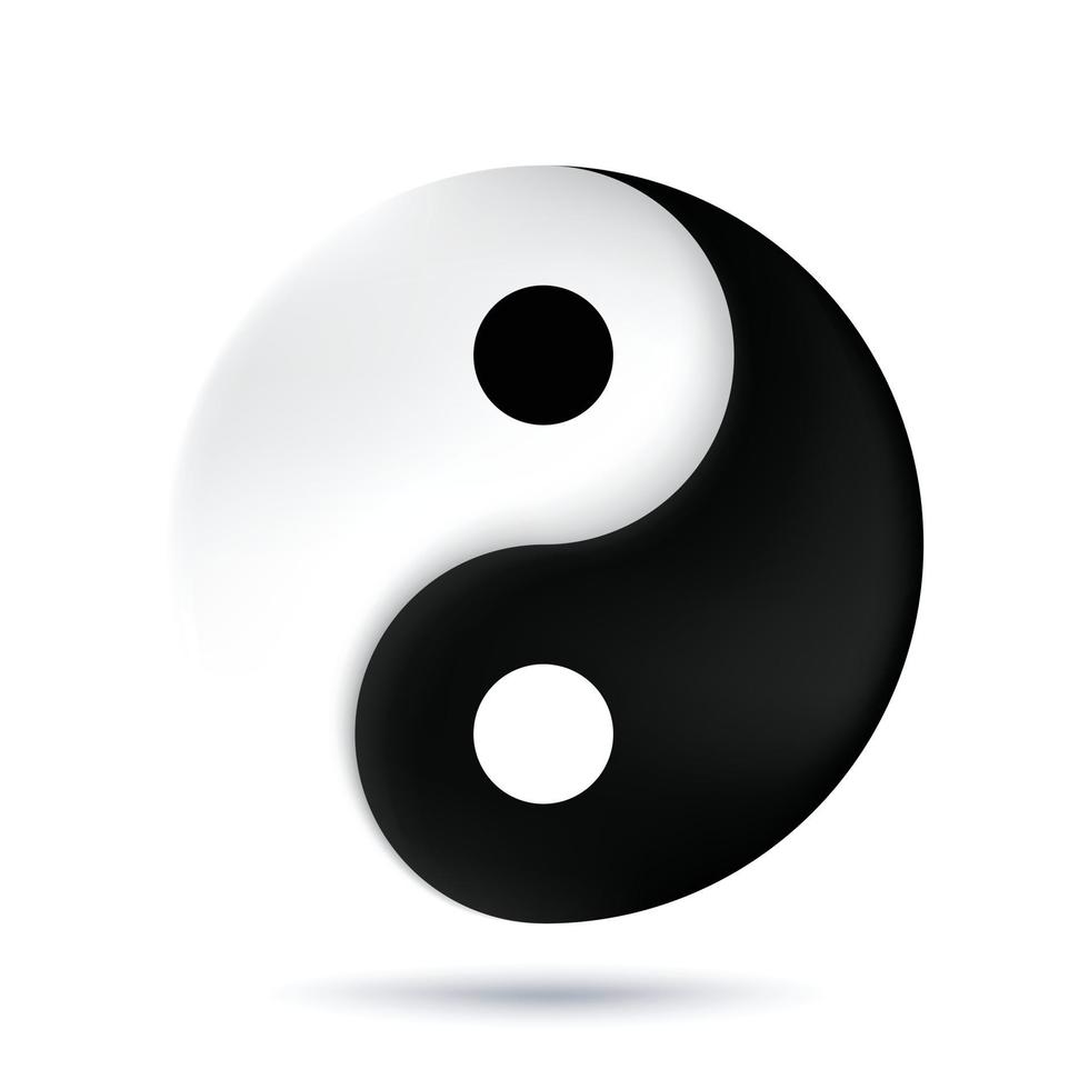 taijitu symbol svartvitt yin yang på en vit bakgrund vektor