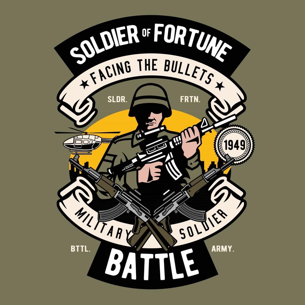 Soldat Vintage Abzeichen Design vektor