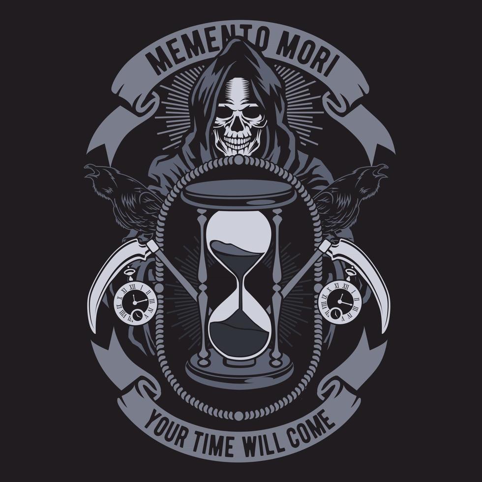 Memento Mori Abzeichen-Design vektor