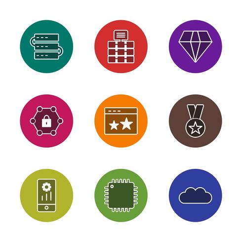 Satz von Vector SEO Search Engine Optimization Icons