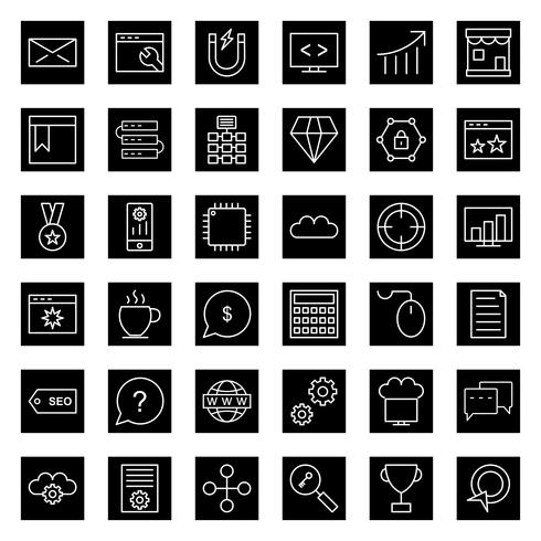 Satz von Vector SEO Search Engine Optimization Icons