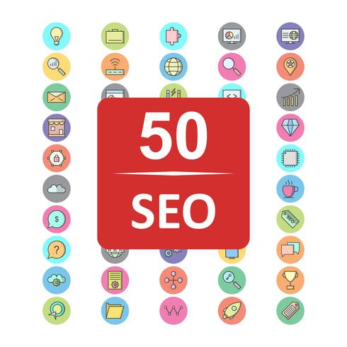 Satz von Vector SEO Search Engine Optimization Icons