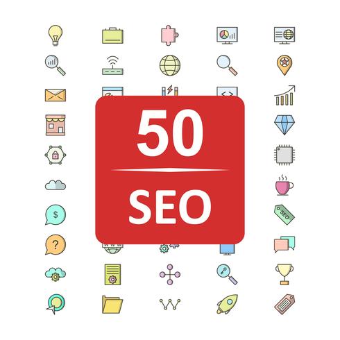 Satz von Vector SEO Search Engine Optimization Icons