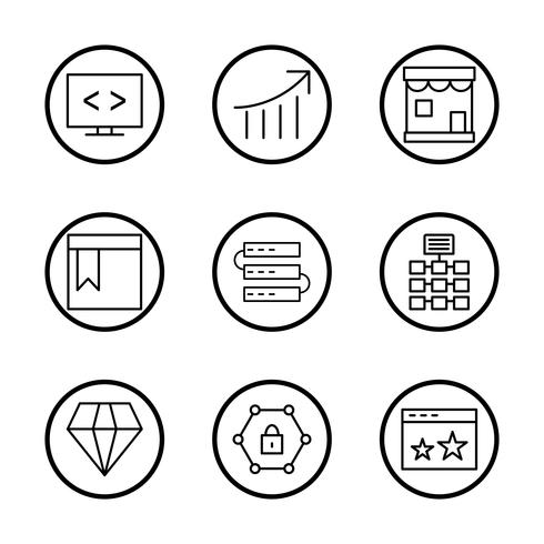 Satz von Vector SEO Search Engine Optimization Icons