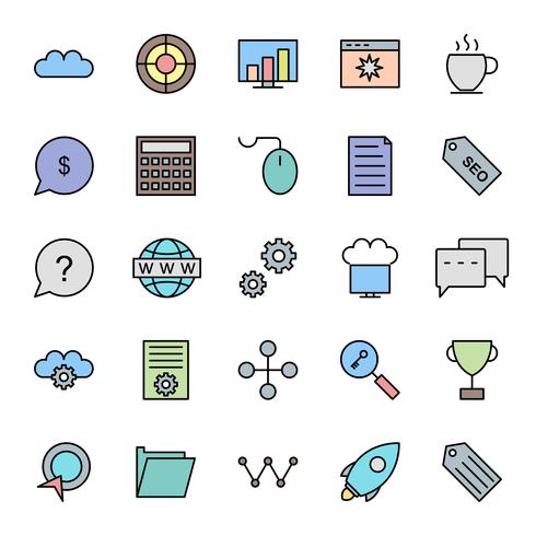 Satz von Vector SEO Search Engine Optimization Icons