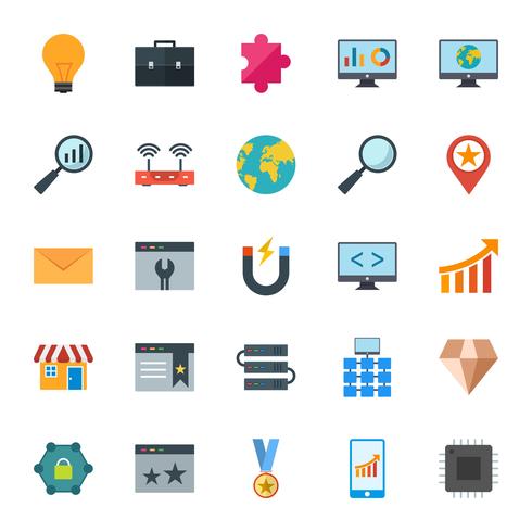 Satz von Vector SEO Search Engine Optimization Icons