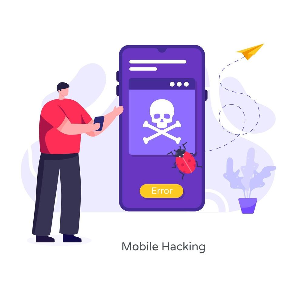 Mobile Hacking und Fehler vektor