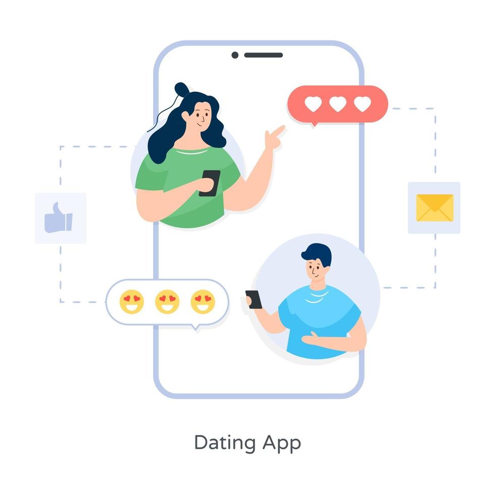 romantische Dating-App vektor