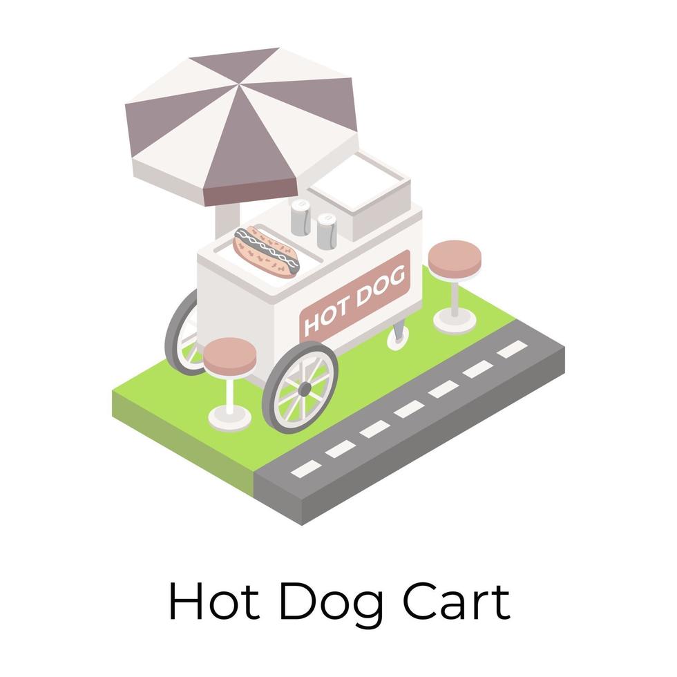 Hot-Dog-Wagen vektor