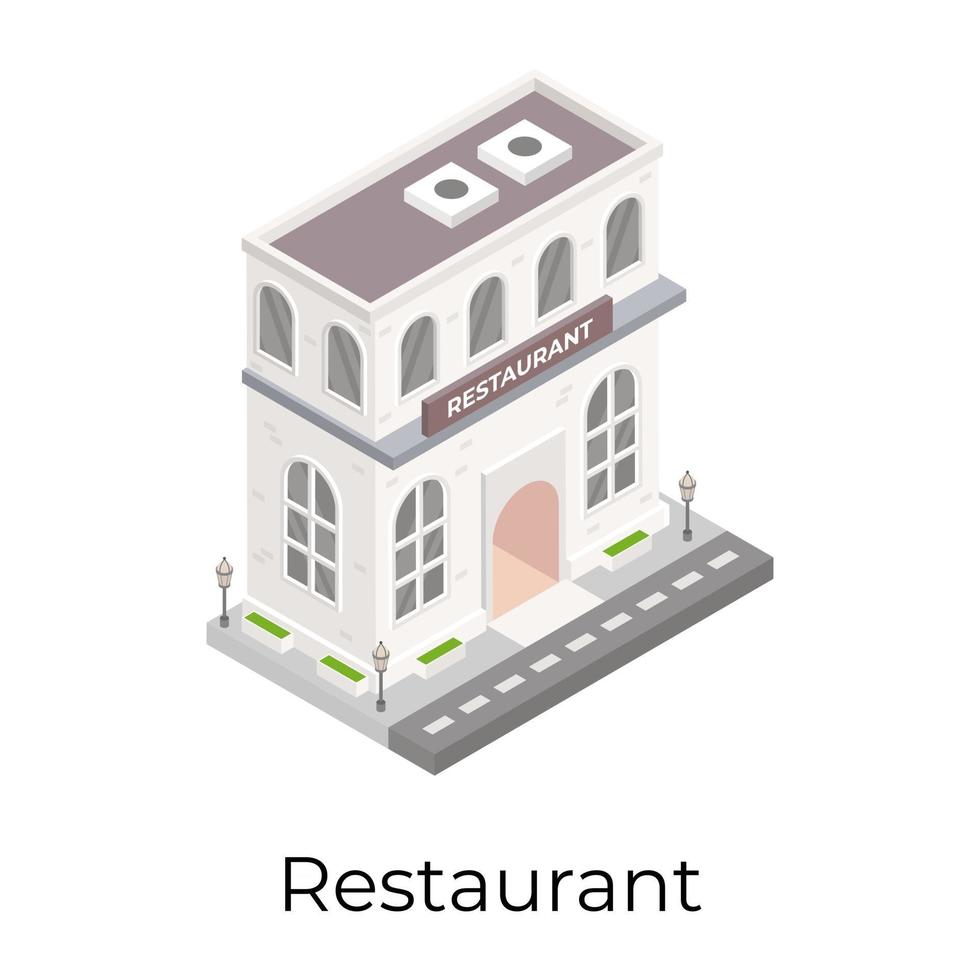 restaurang och torgbyggnad vektor