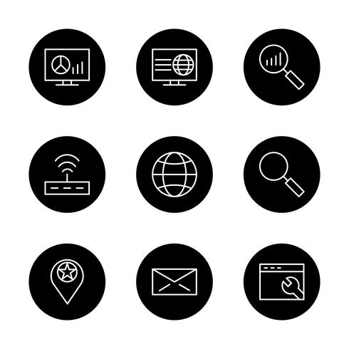 Satz von Vector SEO Search Engine Optimization Icons