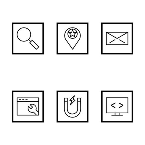 Satz von Vector SEO Search Engine Optimization Icons