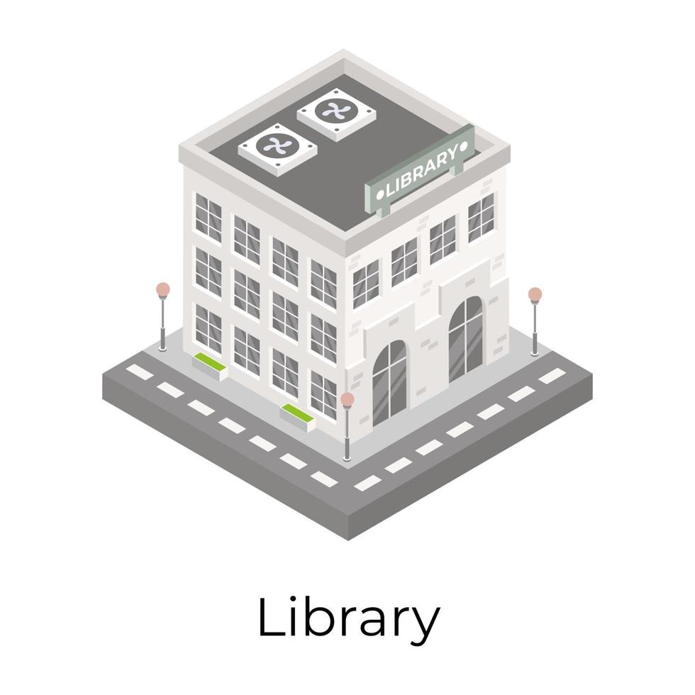 Bibliotheksgebäude und Architektur vektor