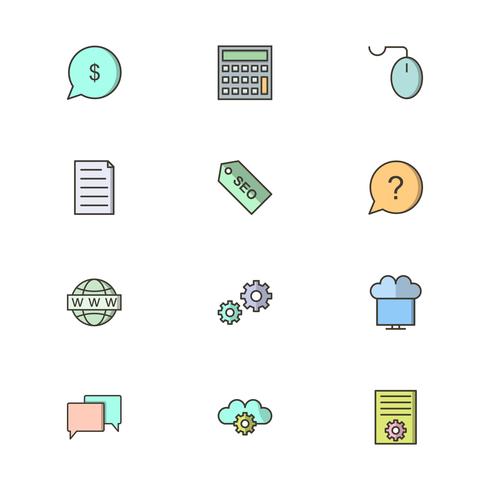 Satz von Vector SEO Search Engine Optimization Icons