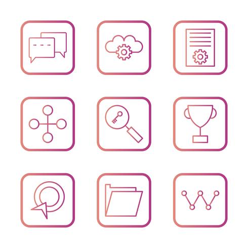 Satz von Vector SEO Search Engine Optimization Icons