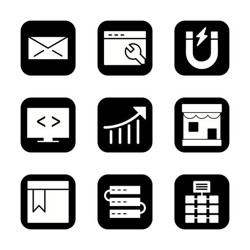 Satz von Vector SEO Search Engine Optimization Icons