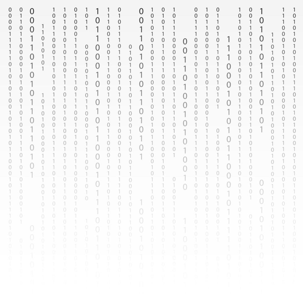 svartvitt. algoritm binär kod med siffror i bakgrunden, kodning, dekrypteringsdatakod, matris. vektor illustration