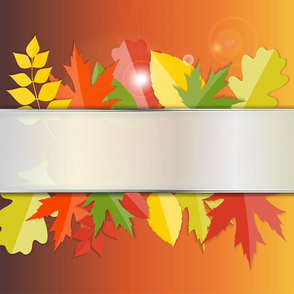 glänzender Herbst natürlicher Blätterhintergrund. Vektor-Illustration vektor