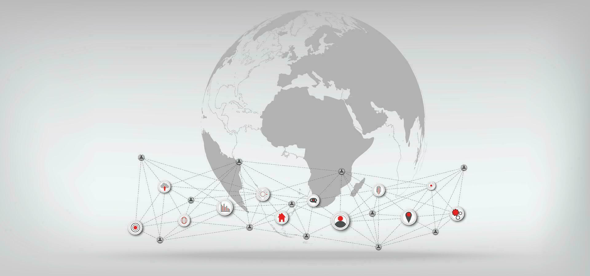 nätverk kommunikation teknologi för global.data nätverk kommunikation i de global dator nätverk.telekommunikation, jord cryptocurrency.vector modern teknologi och kommunikation begrepp. vektor