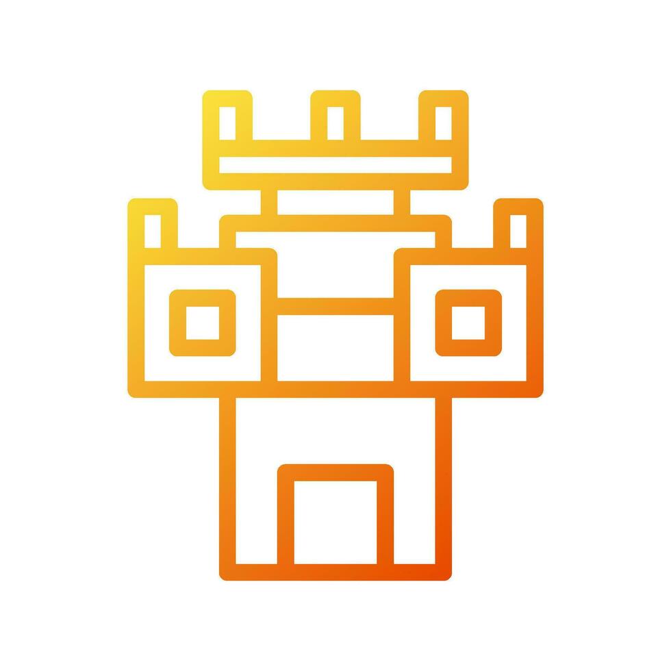 slott ikon lutning gul orange sommar strand symbol illustration vektor