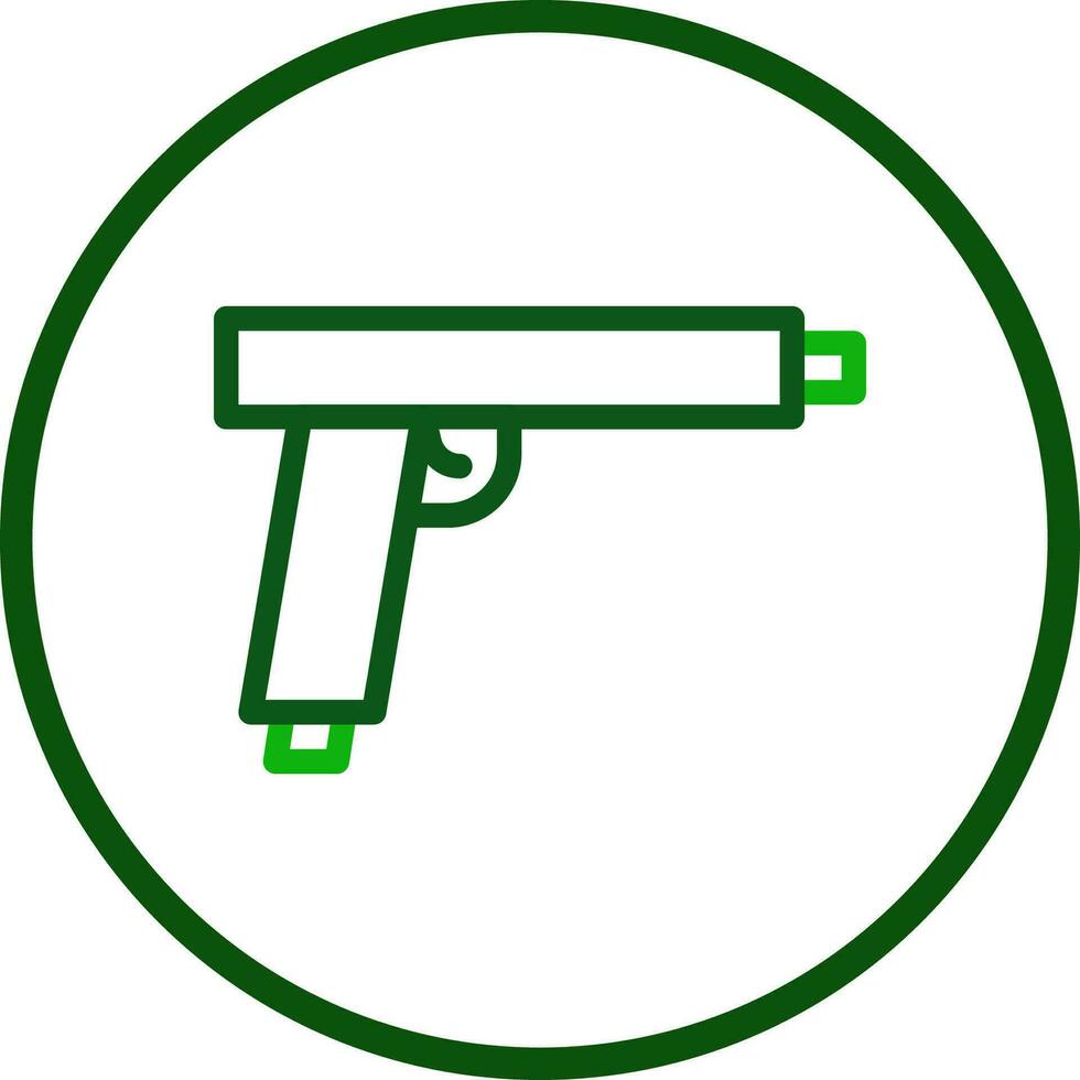 Gewehr Symbol Linie gerundet Grün Farbe Militär- Symbol perfekt. vektor