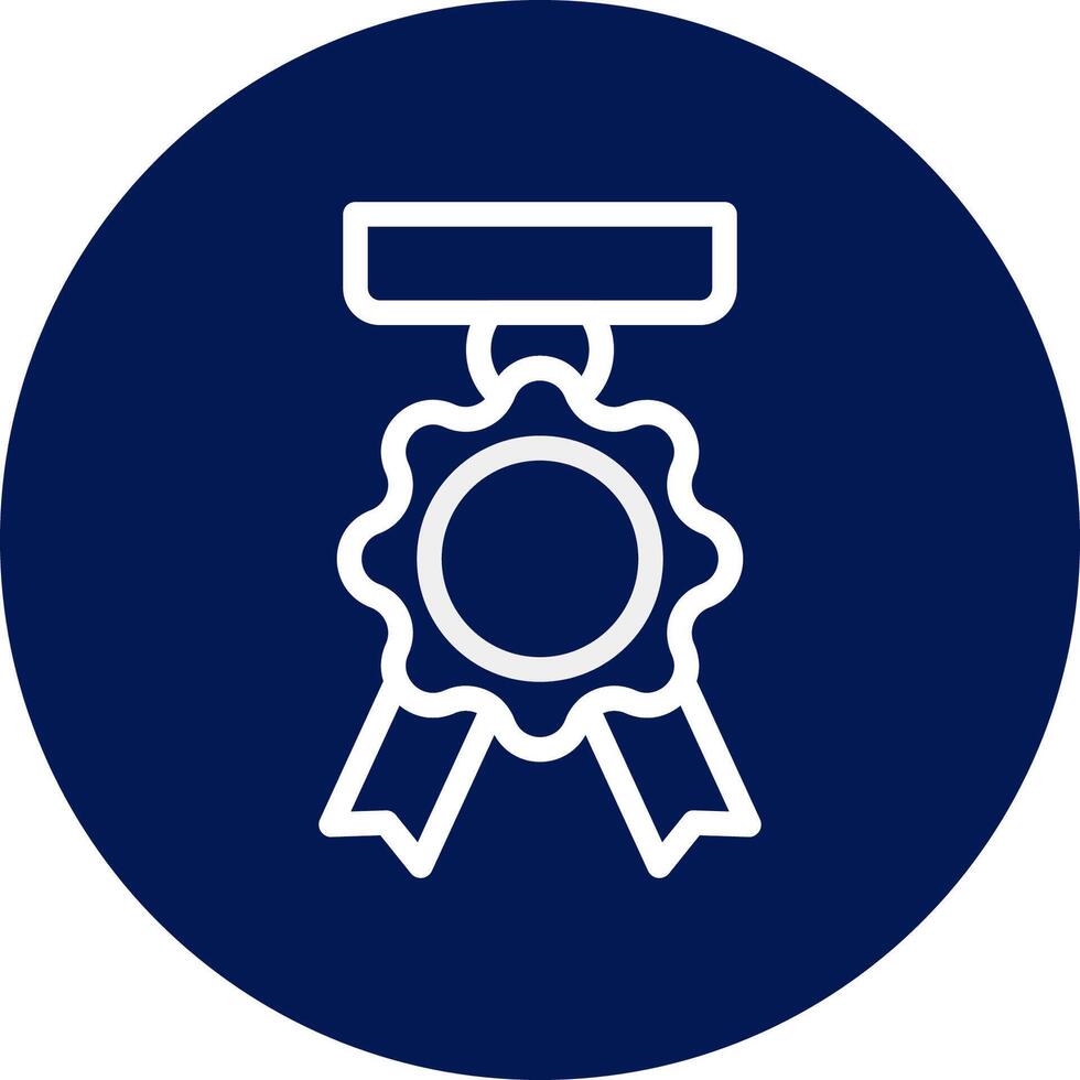 medalj ikon avrundad blå vit Färg militär symbol perfekt. vektor