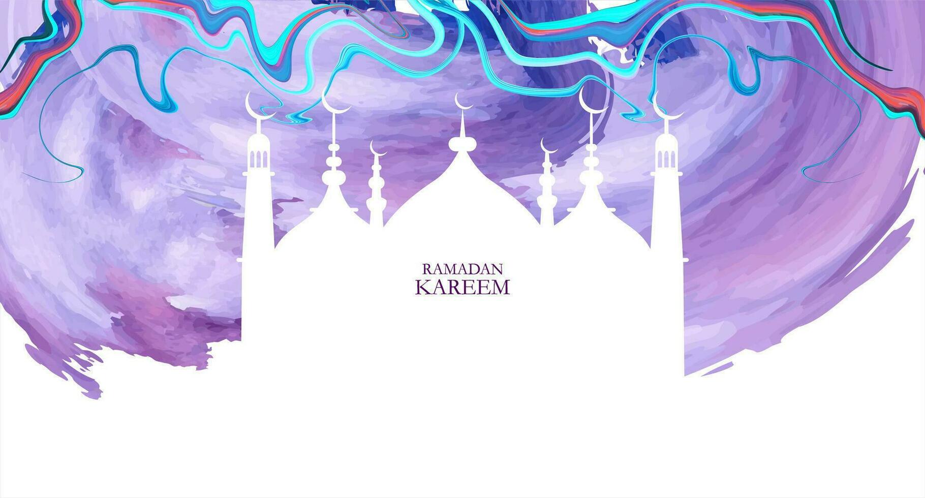 ein Illustration von ein Moschee mit ein lila Hintergrund vektor