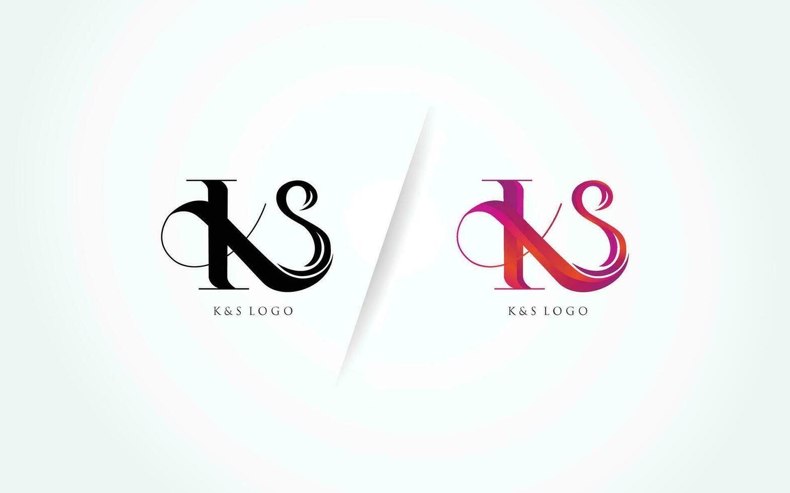 zwei Logos zum k und k Monogramm vektor