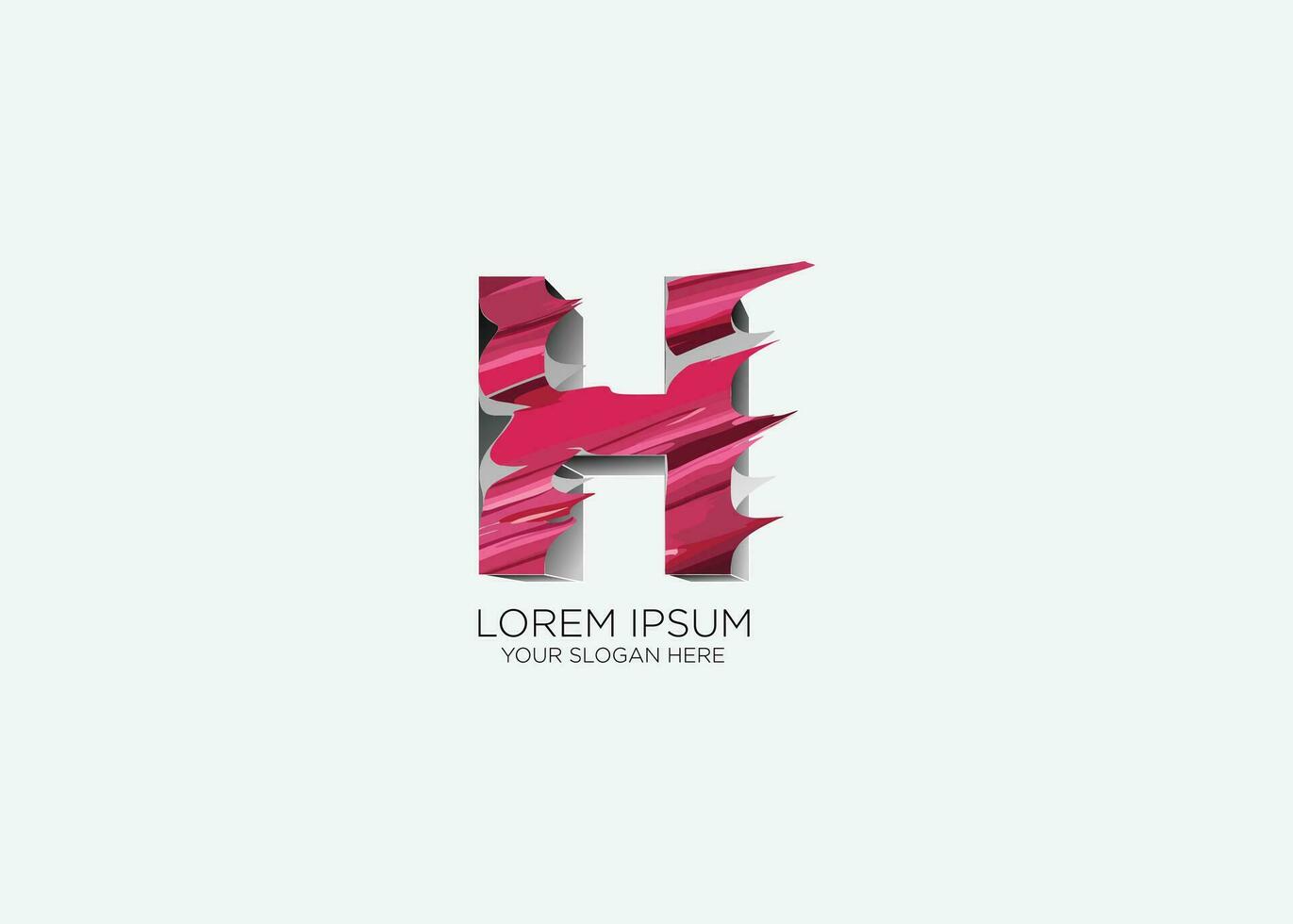 das Brief h Logo mit Rosa und Weiß Farben vektor