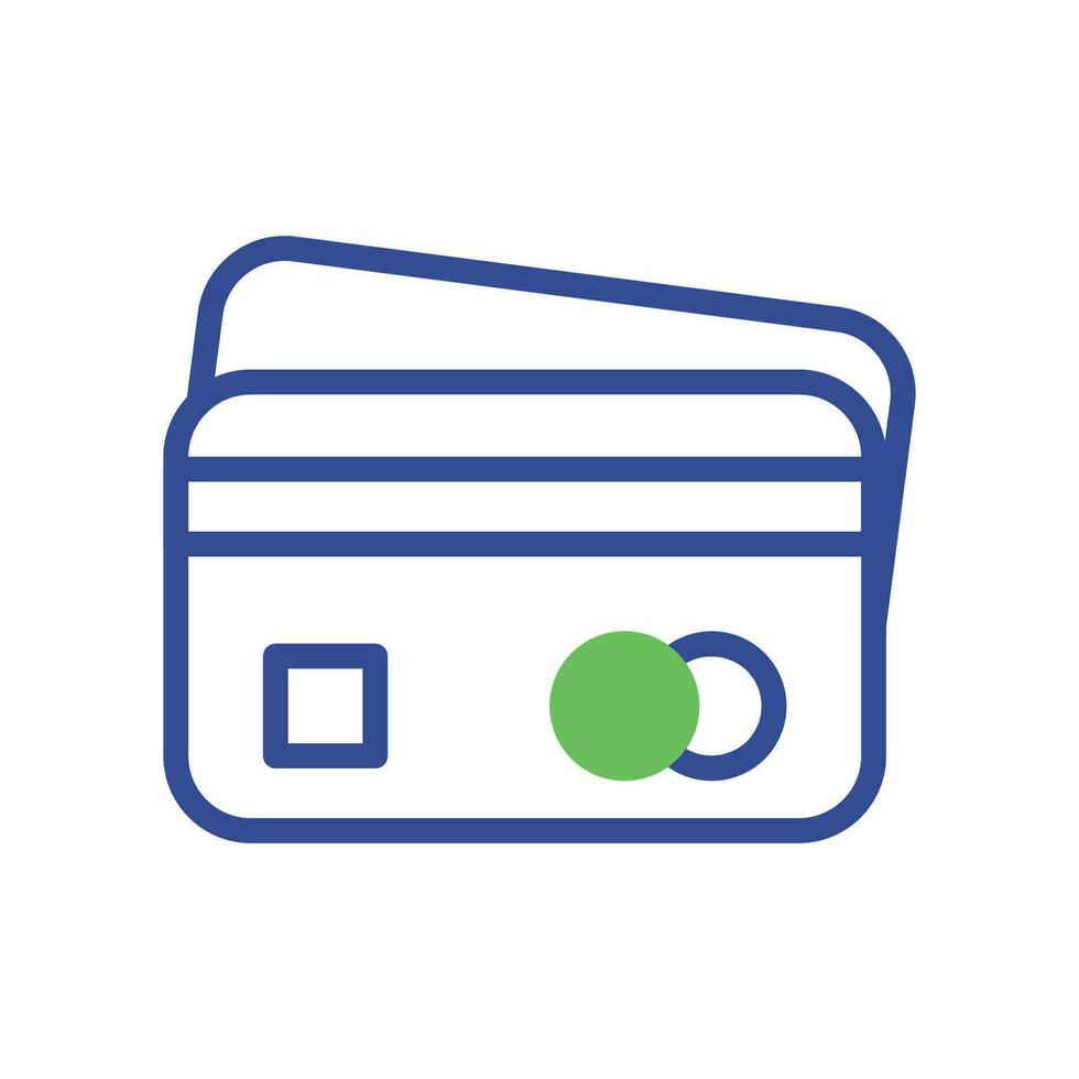 kort ikon duotone grön blå företag symbol illustration. vektor