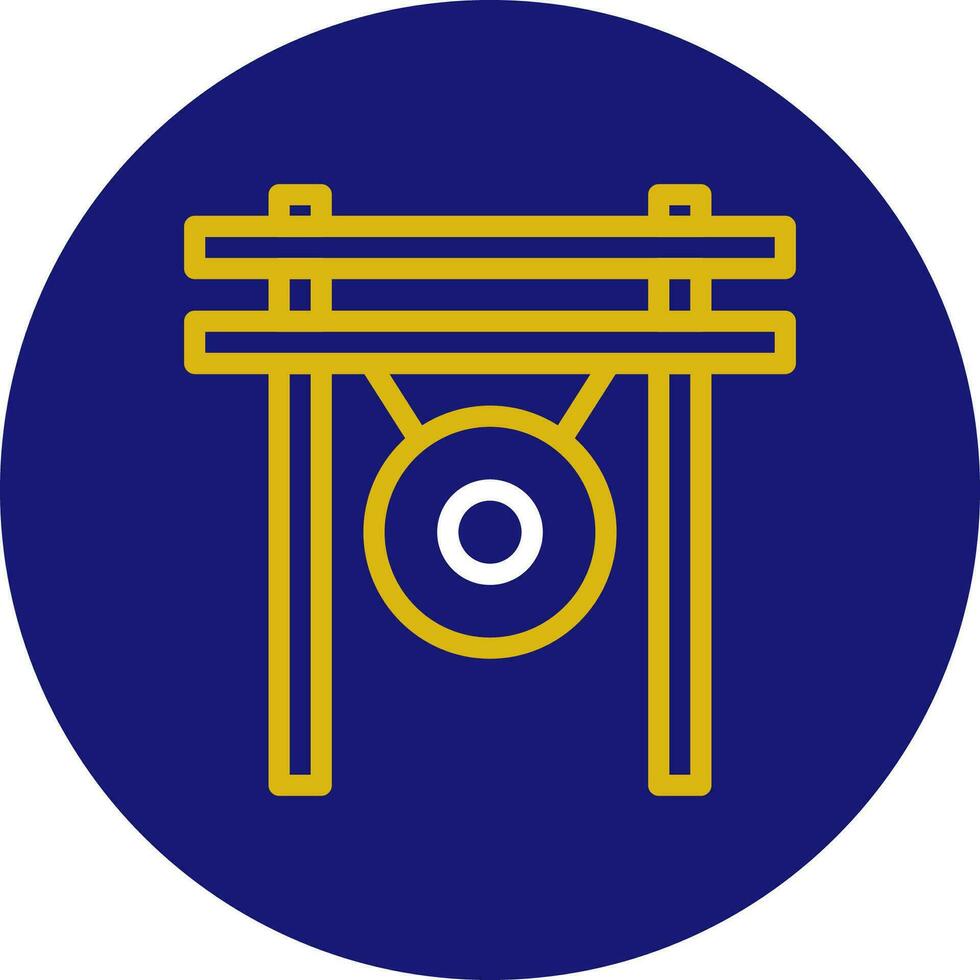 gong ikon avrundad vit gul Färg kinesisk ny år symbol perfekt. vektor