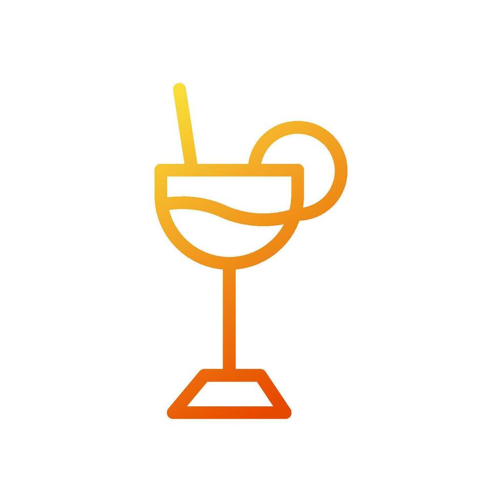 dryck ikon lutning gul orange sommar strand symbol illustration. vektor