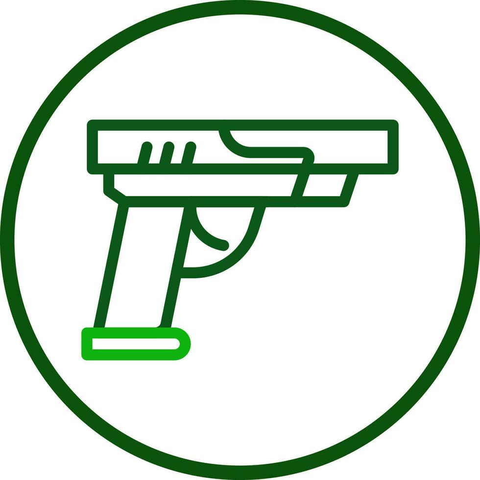 pistol ikon linje avrundad grön Färg militär symbol perfekt. vektor