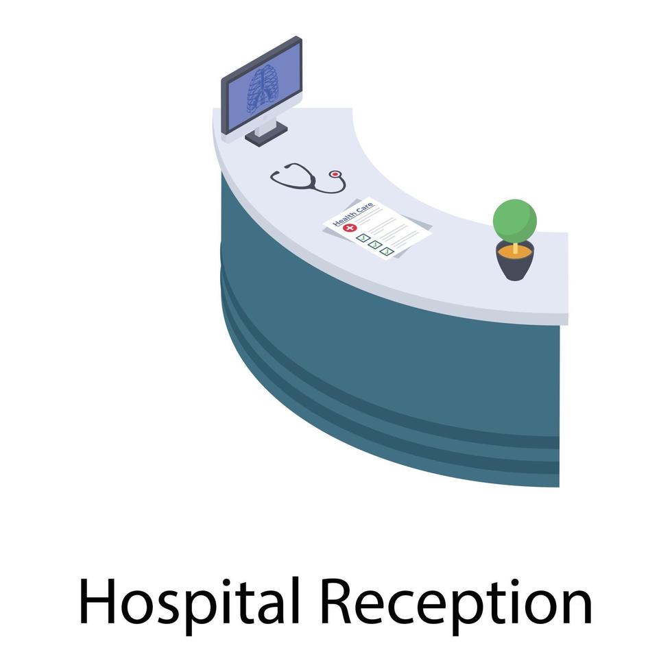 begrepp för sjukhusmottagning vektor