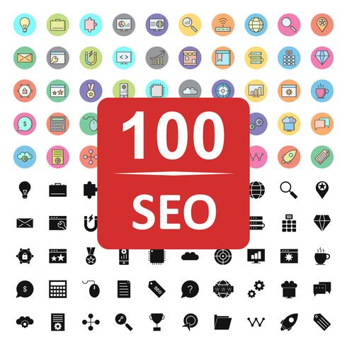 Satz von Vector SEO Search Engine Optimization Icons