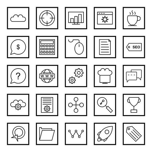 Satz von Vector SEO Search Engine Optimization Icons