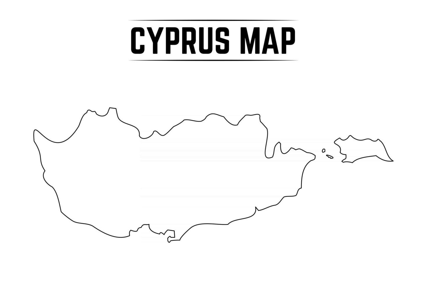 skissera en enkel karta över Cypern vektor