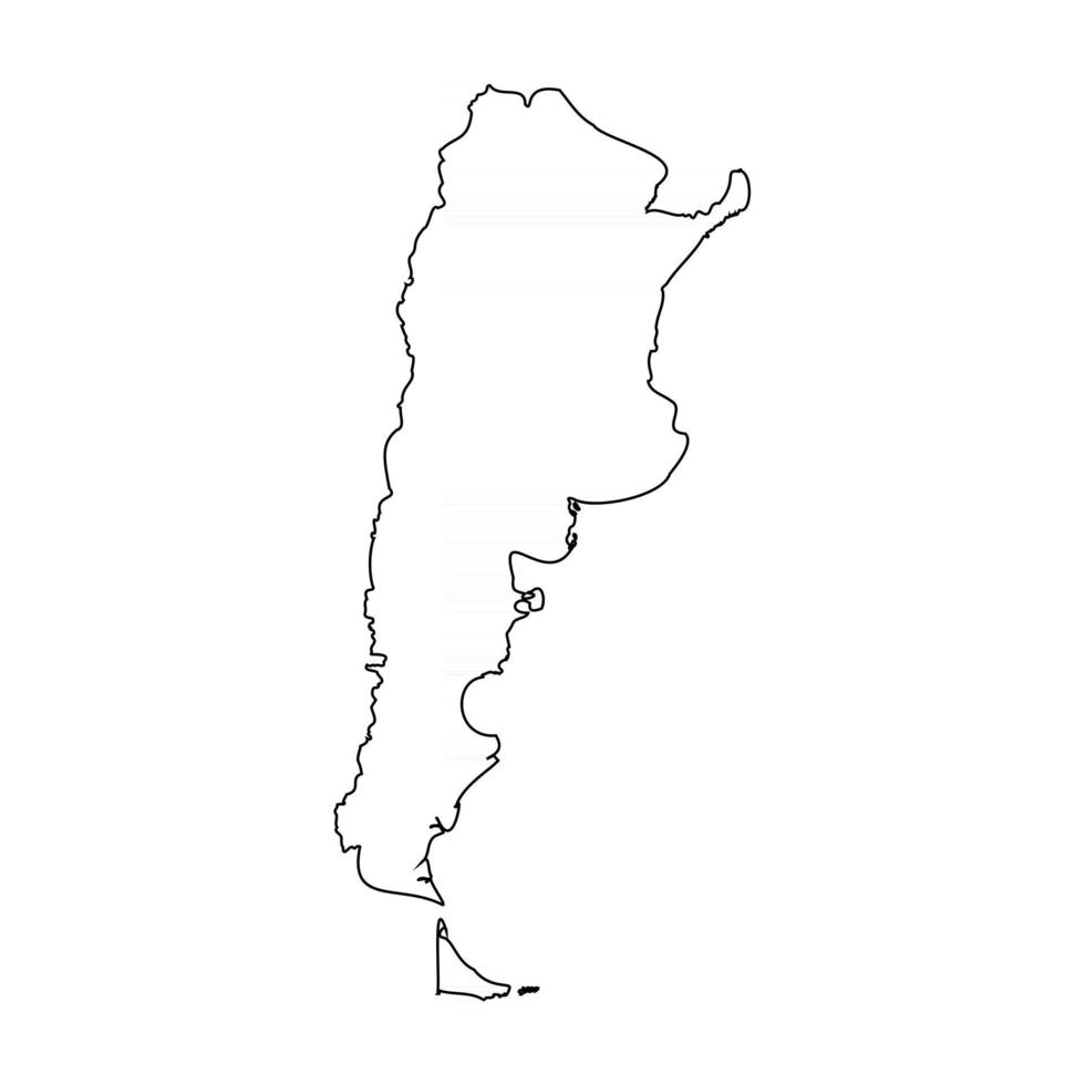 skissera enkel karta över Argentina vektor