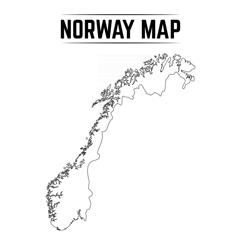 einfache Karte von Norwegen skizzieren vektor