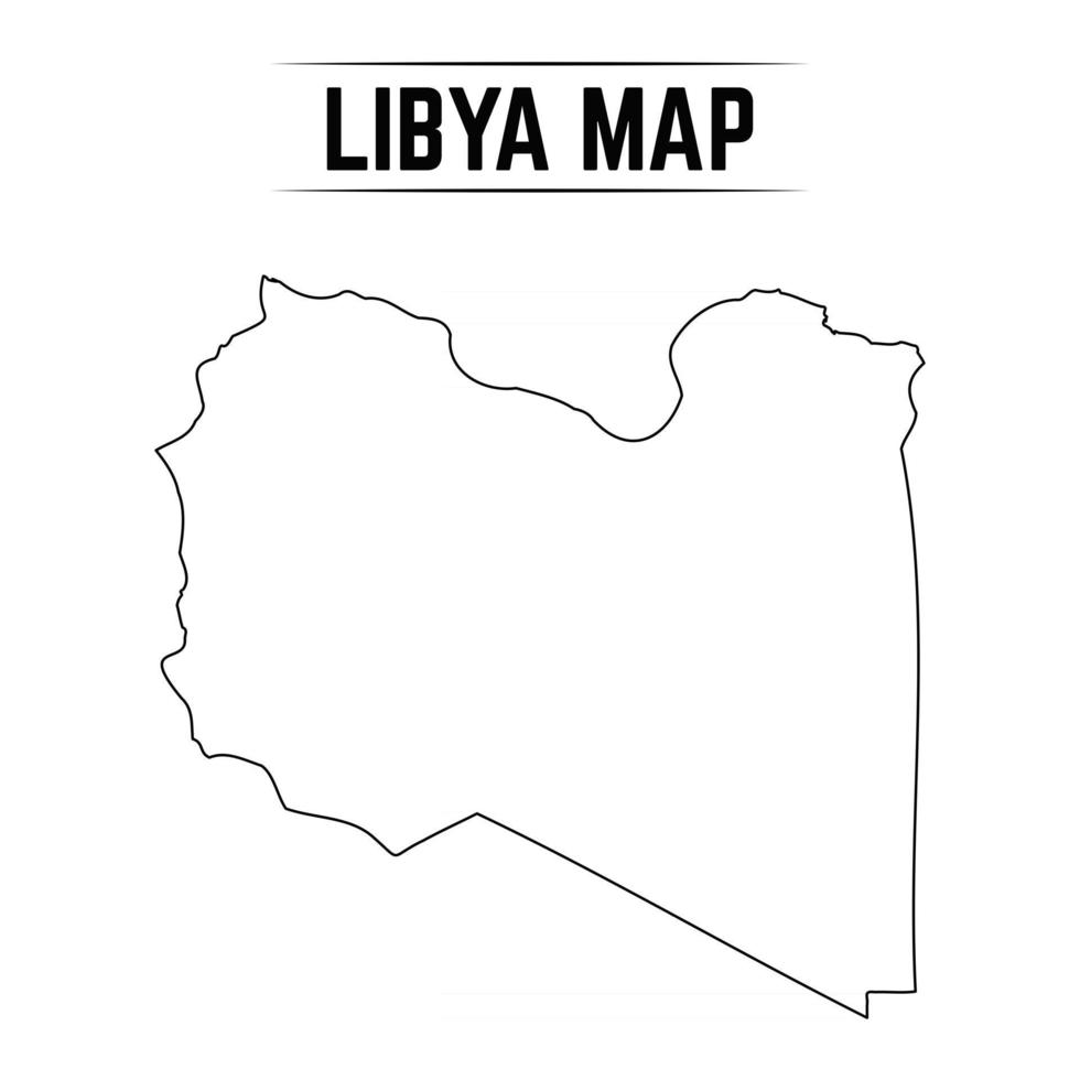 einfache karte von libyen skizzieren vektor