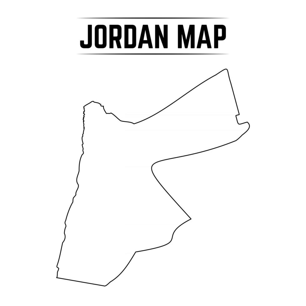 översikt enkel karta över Jordanien vektor