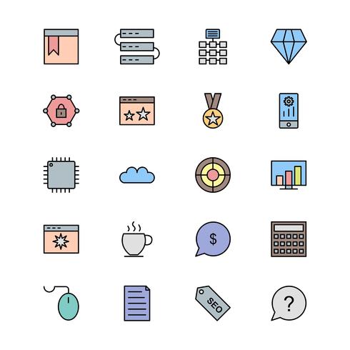 Satz von Vector SEO Search Engine Optimization Icons